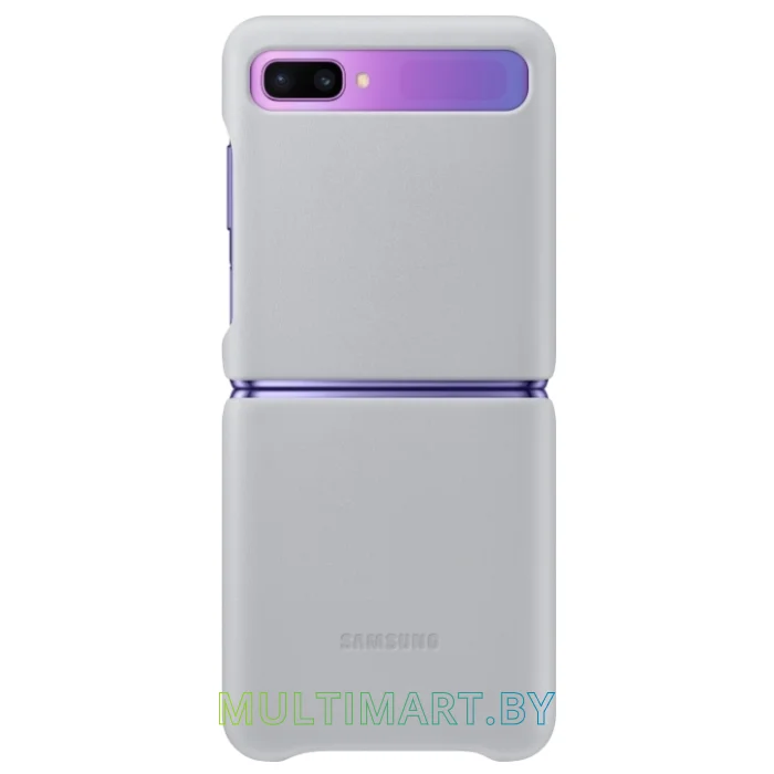 Чехол Samsung Leather Cover для Galaxy Z Flip (серый)